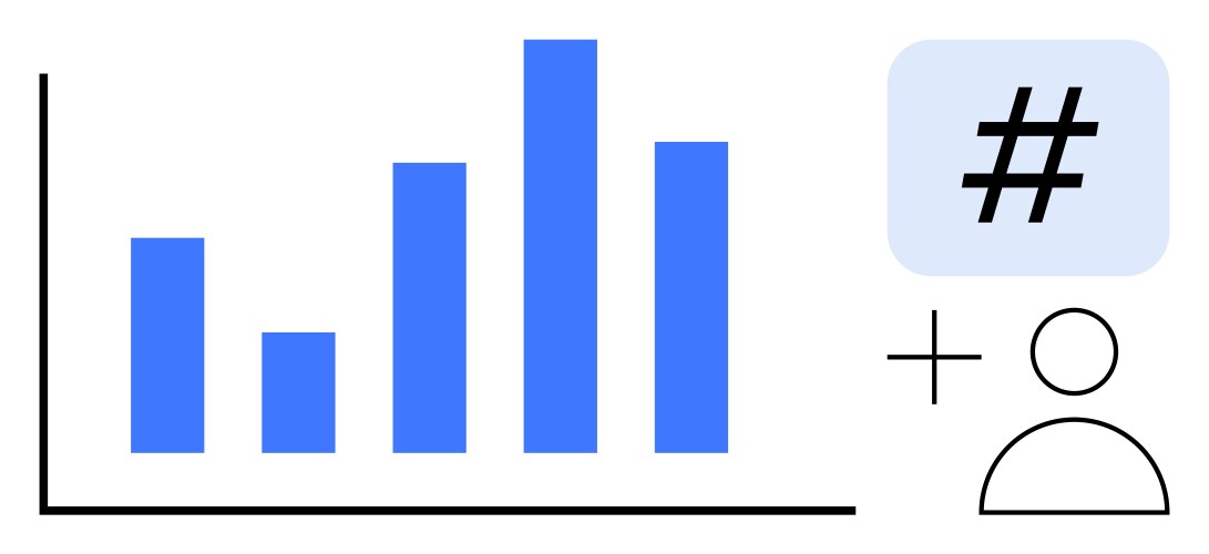 Data analysis bar chart with user and metadata tag vector image