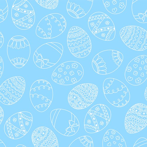 Blue seamless pattern with easter eggs – Royalty-Free Vector | VectorStock