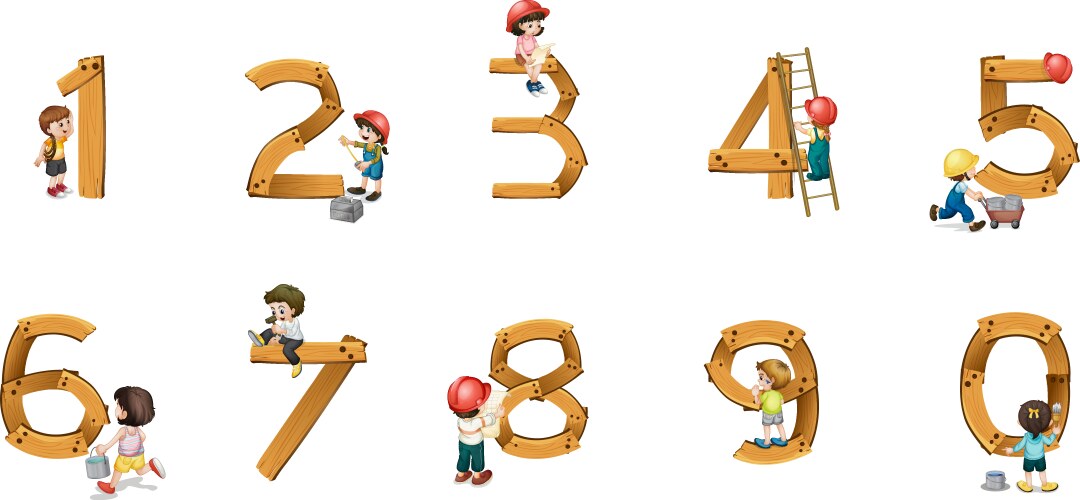 numbers vector image