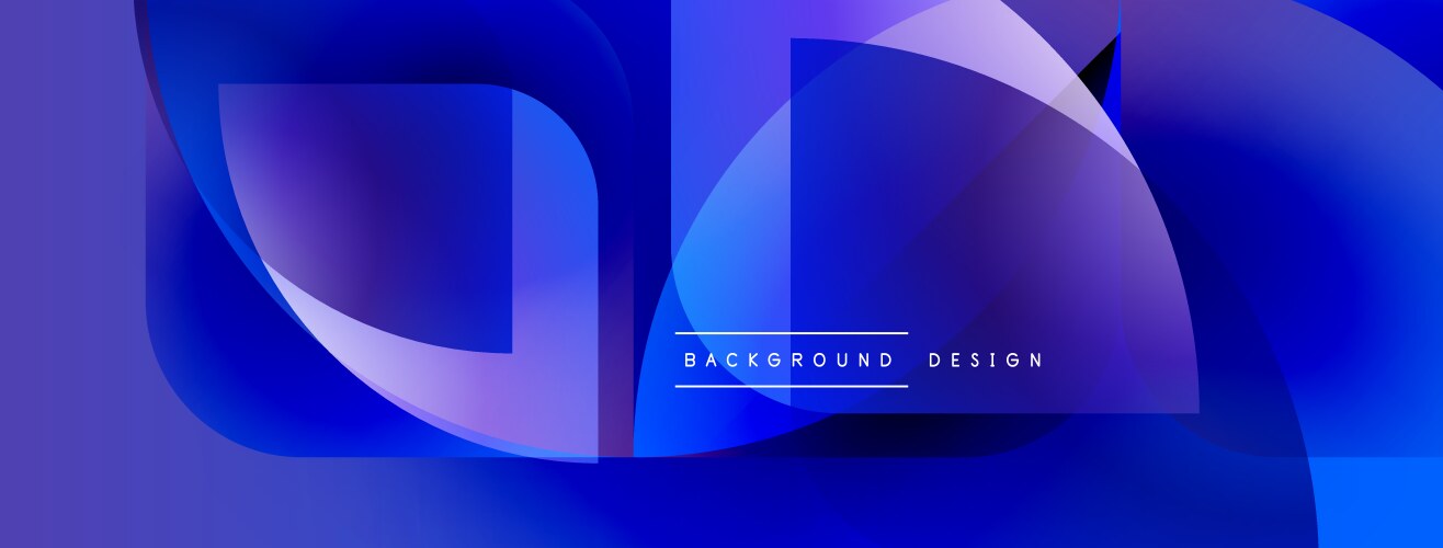 Abstract blue shapes overlap creating dynamic vector image