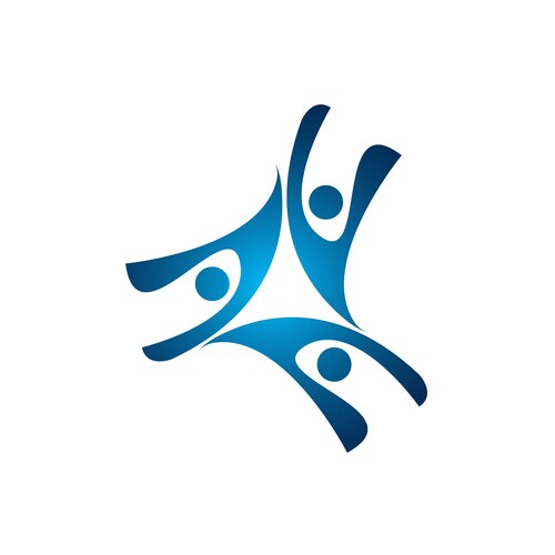 Abstract People Connection Logo Vector Image