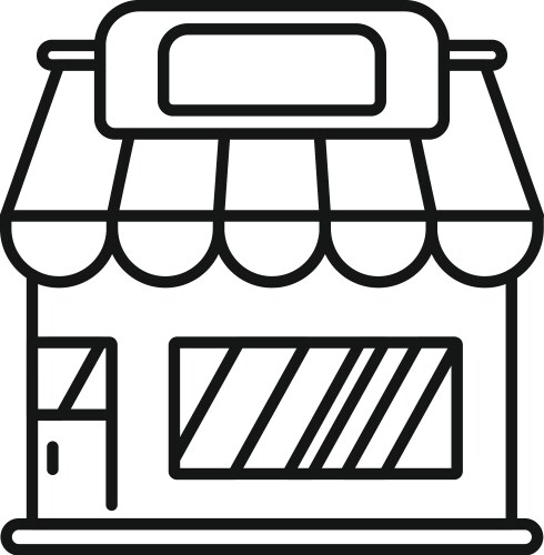 Small business storefront facade with awning Vector Image