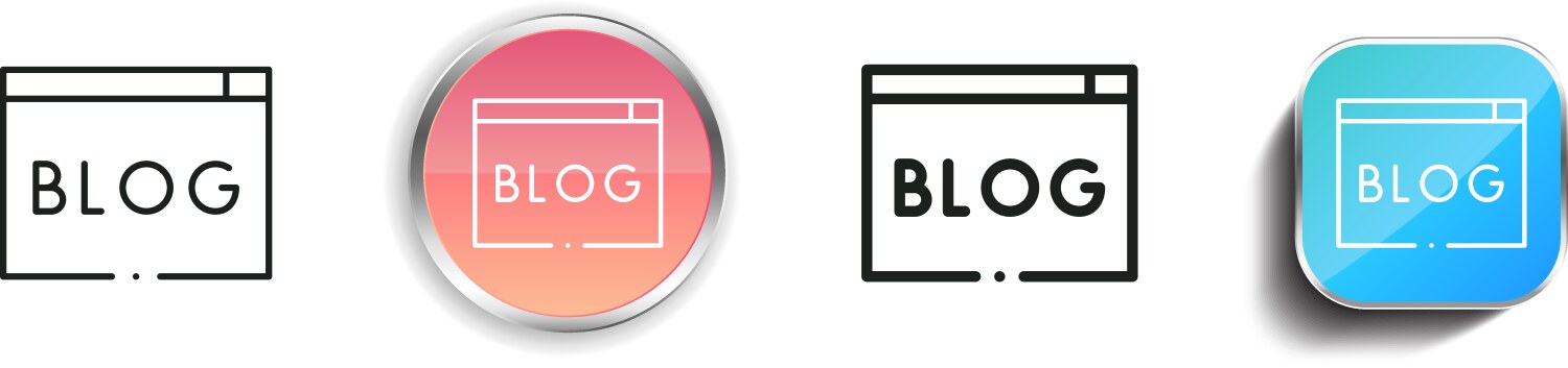 Blog icon thin linear regular and button style vektorbild