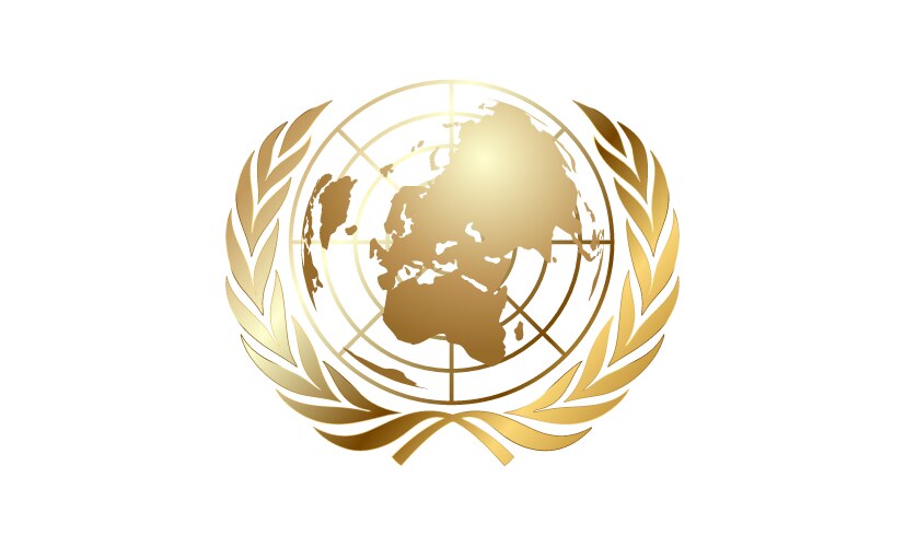 Gold United Nations Emblem Vector Image
