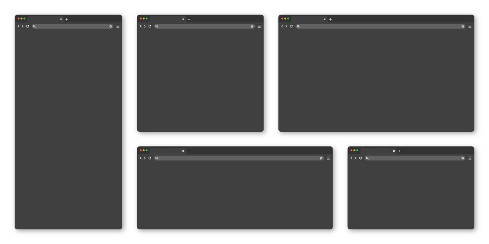 blank web browser window with tab toolbar vector