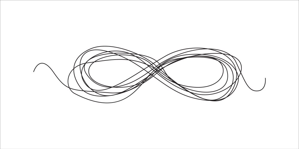 Continuous line infinity icon monoline moebius Vector Image