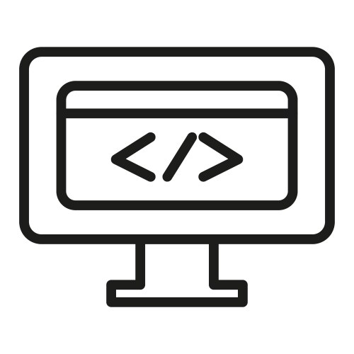 Display code icon for software development guides vektorbild