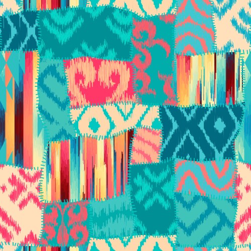 Quilting design patchwork pattern with natural Vector Image