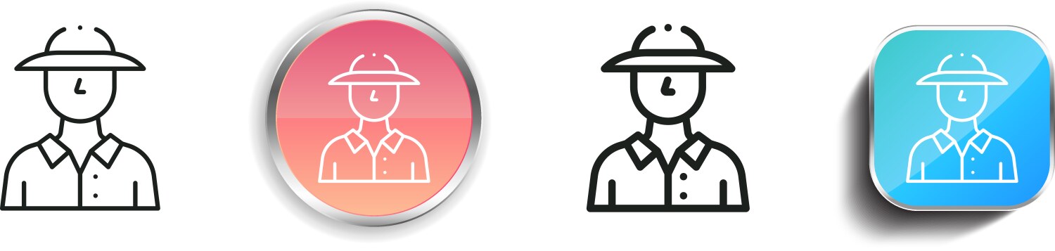 Blogger icon thin linear regular and button style vektorbild