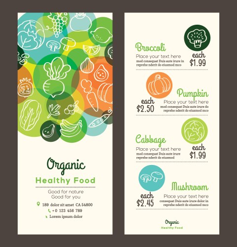 Healthy Food Doodle Template Vector Image