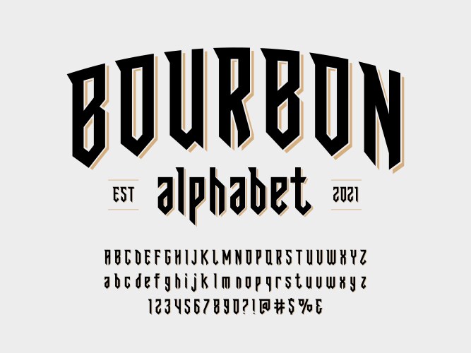 Blackletter modern gothic font Royalty Free Vector Image