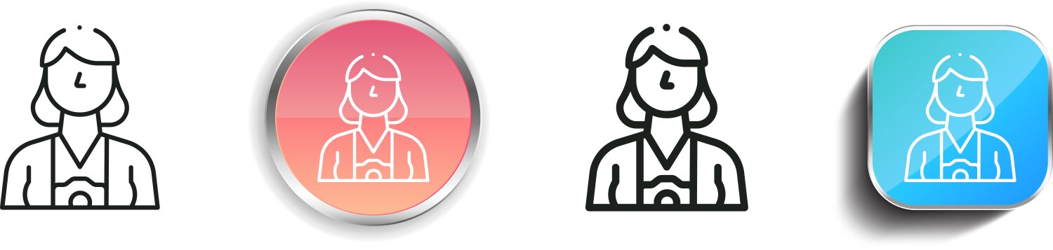 Blogger icon thin linear regular and button style vektorbild