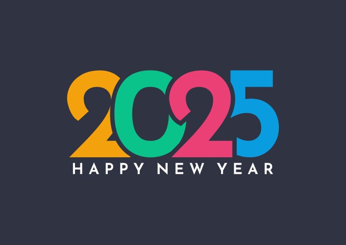 Colourful happy new year text design background Vector Image