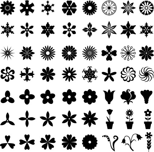 Flower set Royalty Free Vector Image - VectorStock