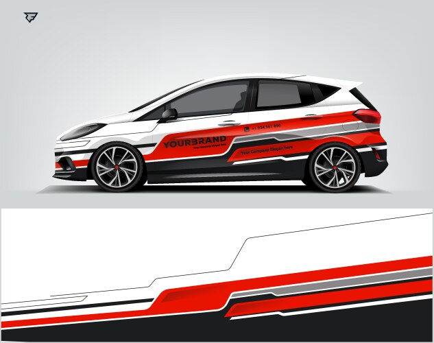 Abstract Geometric Car Wrap Vector Image