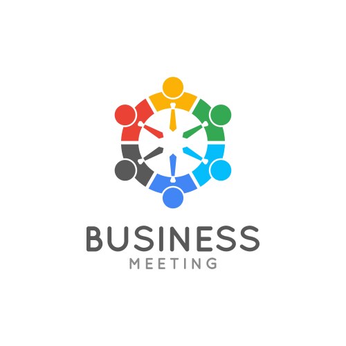 Teamwork meeting logo business team union concept vector image