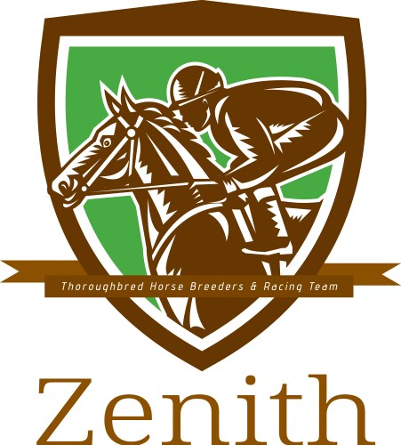 Zenith horse racing logo vector image