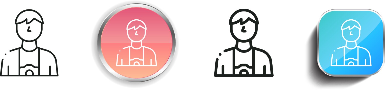 Blogger icon thin linear regular and button style vector image