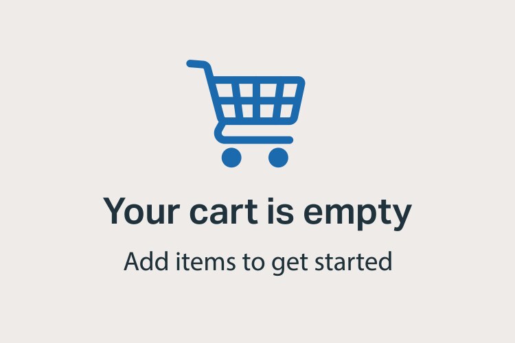 Empty cart screen with icon and message prompt vector image