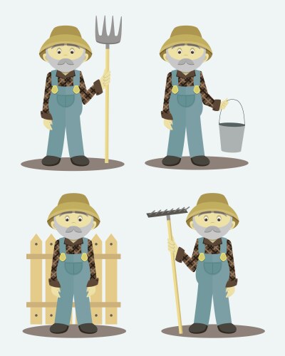 Farmer isolated Royalty Free Vector Image - VectorStock