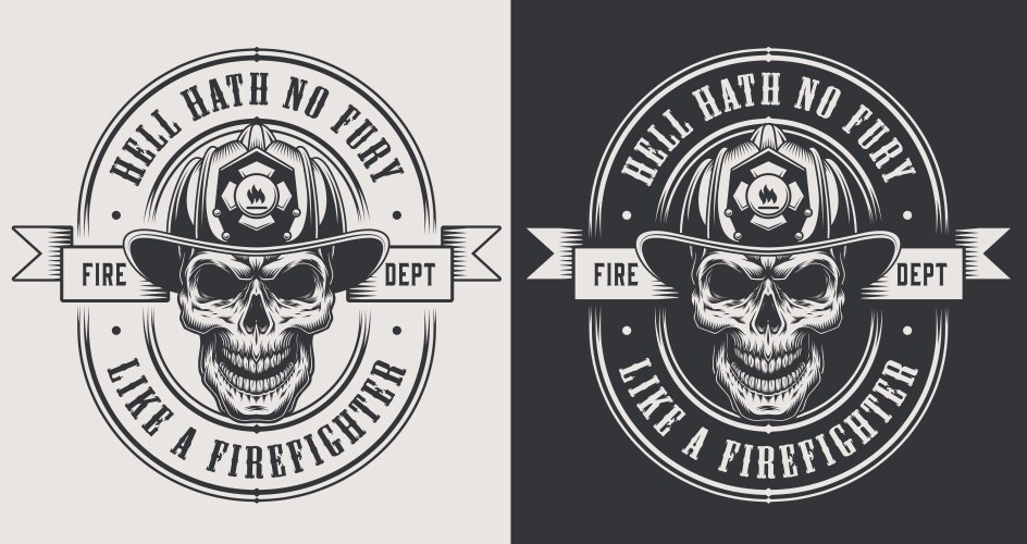 Firefighter Skull Emblem Vector Image