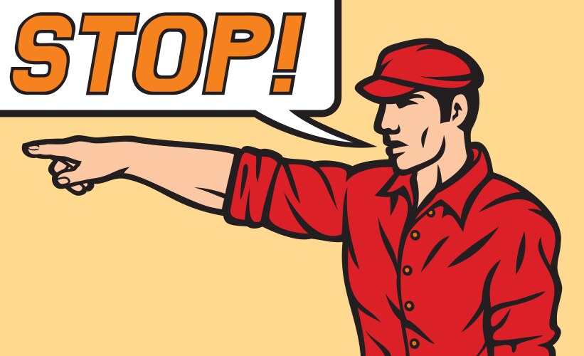 Stop comic book style vector image