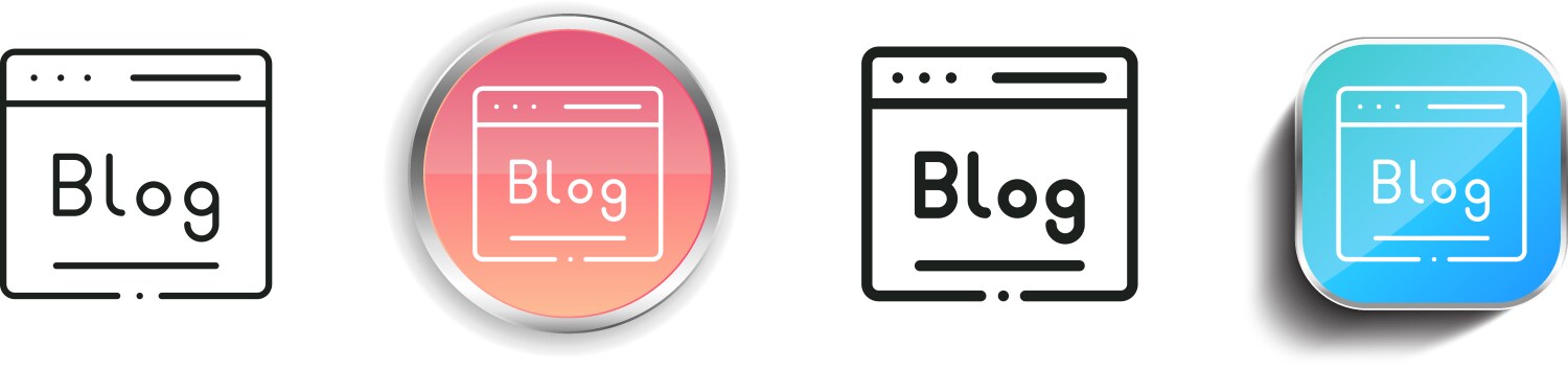 Blogging icon thin linear regular and button vektorbild