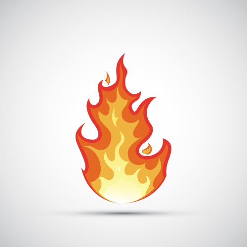 red abstract flame icon logo isolated on white vector