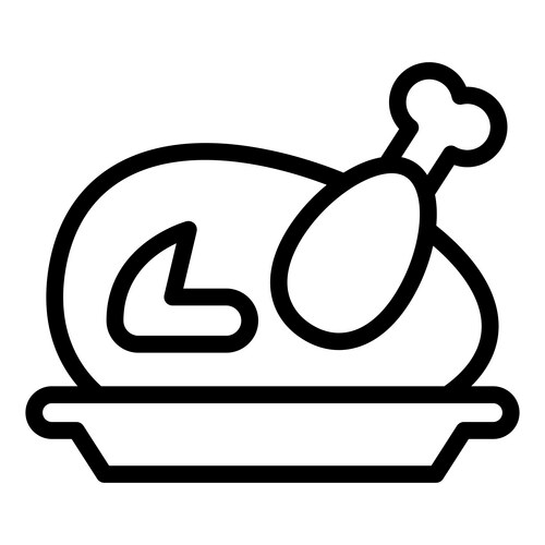 Roasted Turkey Line Icon Vector Image