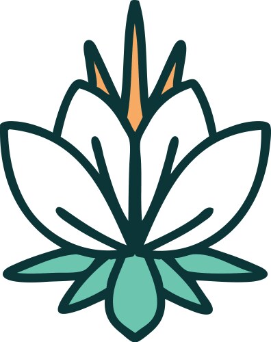 Water Lily Tattoo Icon Vector Image