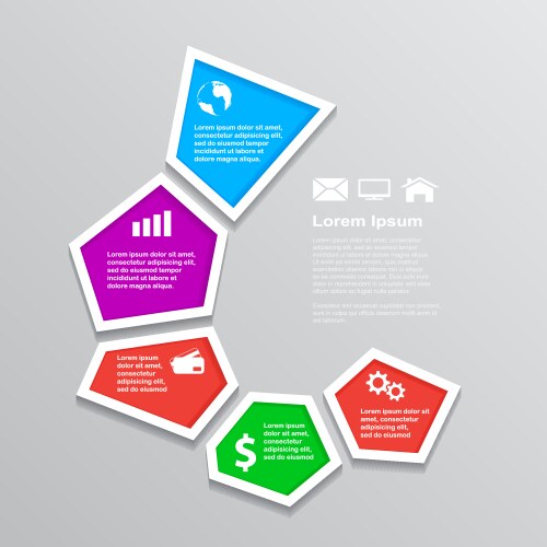 Infographic with 4 hexagons labels Royalty Free Vector Image