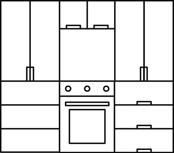 Kitchen furniture icon outline style vector image