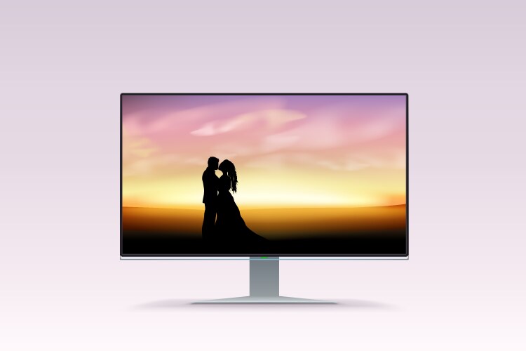 Lcd screen sunset Royalty Free Vector Image - VectorStock