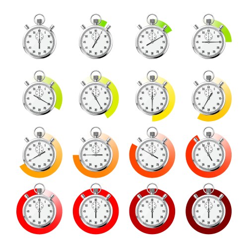 Timer Time Countdown Sticker Bookmark Stopwatch Vector Image