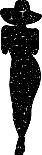 Starry Night Silhouette Vector Image