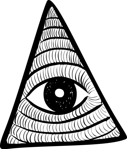 All seeing eye in delta triangle pyramid Vector Image