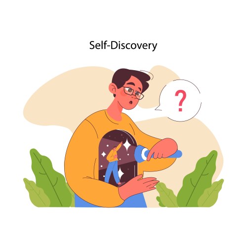 Selfdiscovery journey flat Royalty Free Vector Image