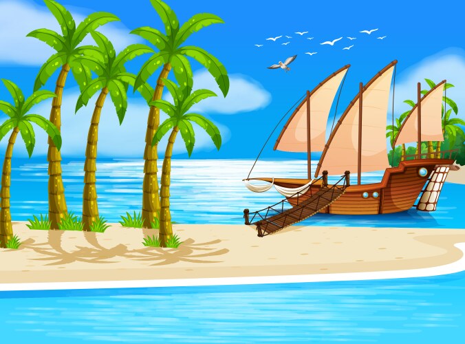 Summer holidays on tropical beach Royalty Free Vector Image