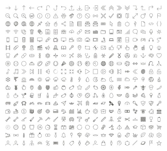 Thin Line Internet Icons Vector Image