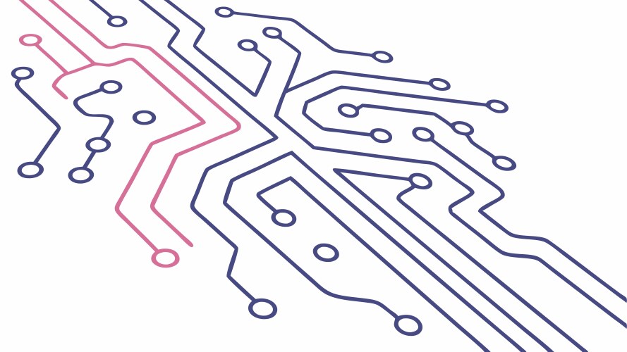 Abstract circuit board lines design generative ai vector image