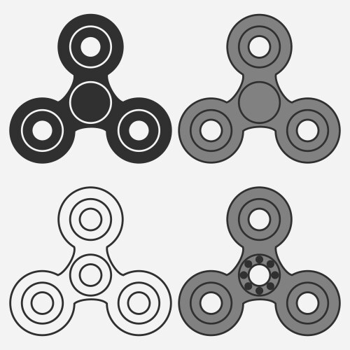 Fidget spinner black and white icon hand rotation Vector Image