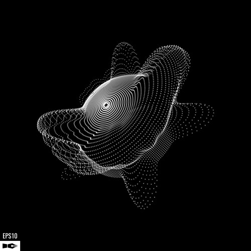 abstract 3d illuminated distorted mesh sphere vector image