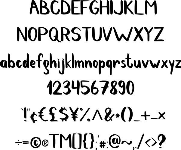 Vintage alphabet hand drawn font Royalty Free Vector Image