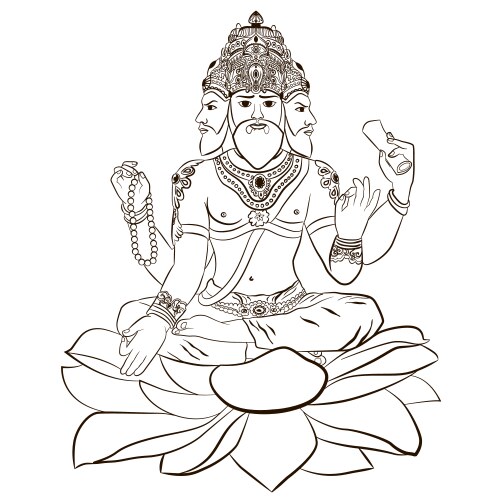 Hindu God Brahma Vector Image