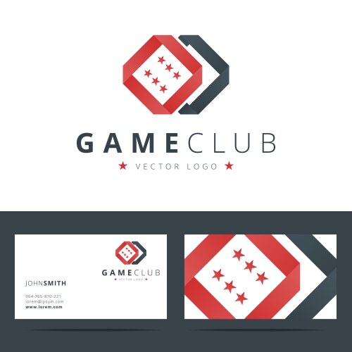 game club or casino logo template with business vector image vector image