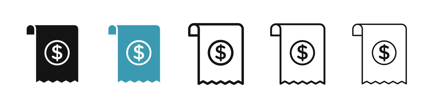 File invoice icon set bill account receipt symbol Vector Image