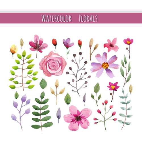Watercolor floral pattern Royalty Free Vector Image