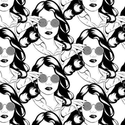 Psychedelic Girl Pattern Vector Image