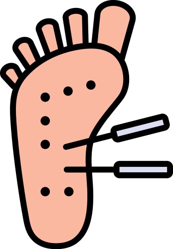 foot acupuncture icon flat color vector image