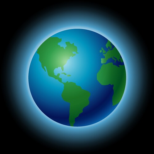 Map of the world globe with shadow Royalty Free Vector Image